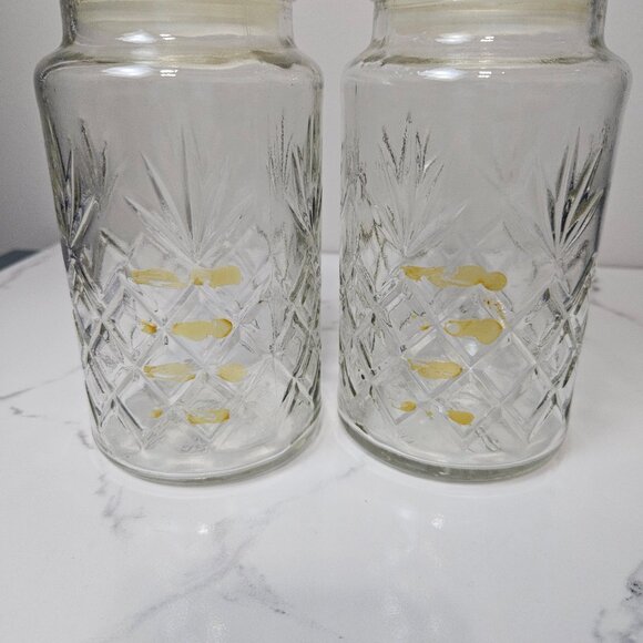 1983 Mr. Peanut Clear Glass Canister Planters Jar with Lid Logo Bottom Set of 2 - Picture 4 of 9